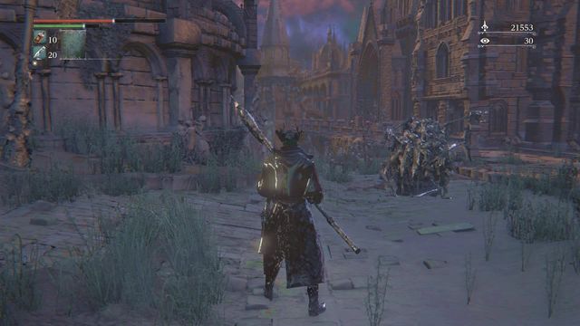 It will be easier to bypass enemies - behind the fog their bullets cant reach you. - Yahargul, Unseen Village - Yahargul Chapel - Walkthrough - Bloodborne - Game Guide and Walkthrough