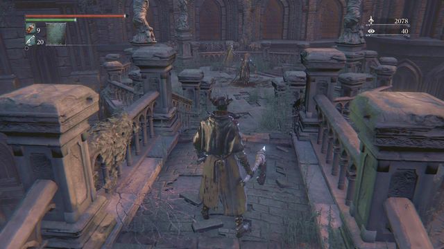 Avoid the enemy, walk down the ladder and turn to the left. - Yahargul, Unseen Village - Yahargul Chapel - Walkthrough - Bloodborne - Game Guide and Walkthrough