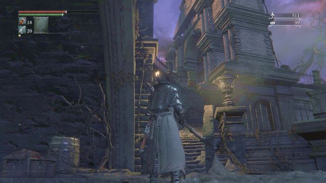 Entrance to Upper Cathedral Ward. - Upper Cathedral Ward - Walkthrough - Bloodborne - Game Guide and Walkthrough