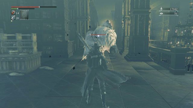 The best moment to attack is after dodging, when enemy is getting up. - Lecture Building - 1st floor - Walkthrough - Bloodborne - Game Guide and Walkthrough