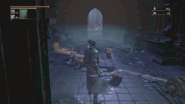 Bypass crawling enemies at the bottom. - Upper Cathedral Ward - Walkthrough - Bloodborne - Game Guide and Walkthrough