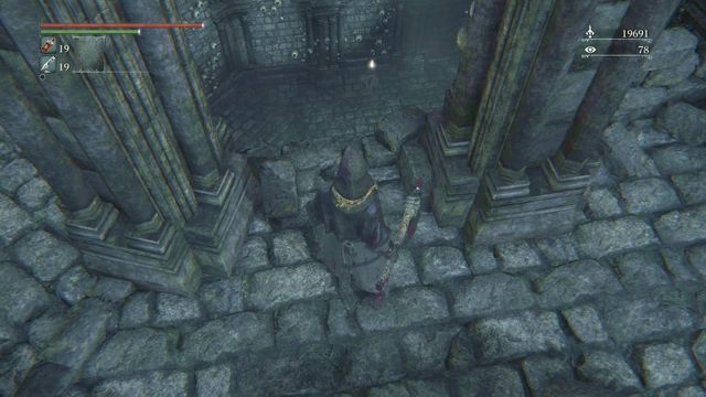 Carefully jump to lower level to acquire Blood Rock. - Nightmare of Mensis - Walkthrough - Bloodborne - Game Guide and Walkthrough