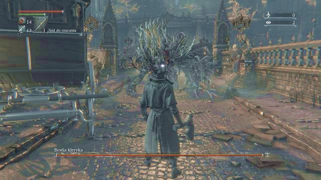 The leaned down beast will become an easy target. - Cleric Beast - Boss Fights - Bloodborne - Game Guide and Walkthrough