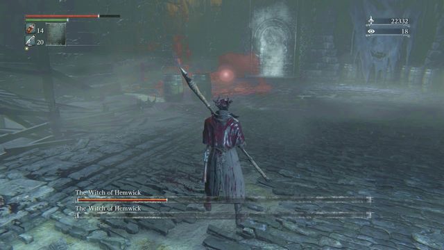 The red aura will help you locate the boss. - Witch of Hemwick - Boss Fights - Bloodborne - Game Guide and Walkthrough