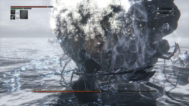 The spider is about to explode - quickly jump back. - Rom, the Vacuous Spider - Boss Fights - Bloodborne - Game Guide and Walkthrough
