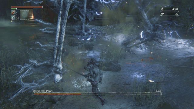 Hitting the legs might make the Beast fall. - Darkbeast Paarl - Boss Fights - Bloodborne - Game Guide and Walkthrough