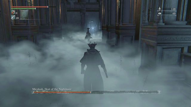 Micolash likes to run through mirrors. - Micolash, Host of the Nightmare - Boss Fights - Bloodborne - Game Guide and Walkthrough