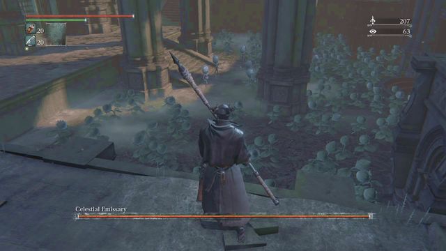 Boss is surrounded by enemies that look exactly like him. - Celestial Emissary - Boss Fights - Bloodborne - Game Guide and Walkthrough