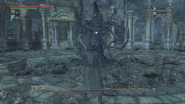 After each attack there is a while when you can quickly run towards enemy and deal one, two hits. - Mergos Wet Nurse - Boss Fights - Bloodborne - Game Guide and Walkthrough