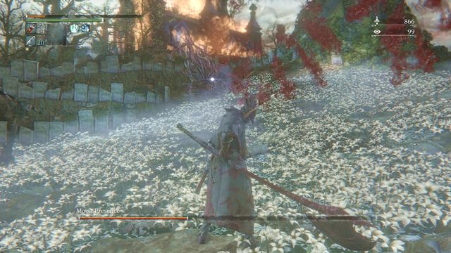 If you get hit with blood, you cannot use Blood Vials. - Moon Presence - Boss Fights - Bloodborne - Game Guide and Walkthrough