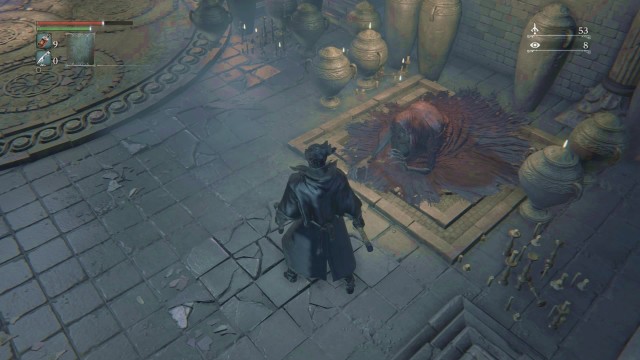 The questgiver may die also - he drops the Formless Oedon rune. - Find a safe place - Side quests - Bloodborne - Game Guide and Walkthrough