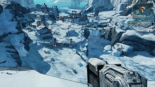 After you reach the destination [1], follow the Claptrap towards the settlement - Cleaning up the Berg - Main missions - Borderlands 2 - Game Guide and Walkthrough