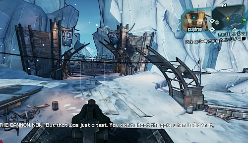 Now approach the gate in the northern part of the camp where the Claptrap will be standing - Best Minion Ever - p. 1 - Main missions - Borderlands 2 - Game Guide and Walkthrough