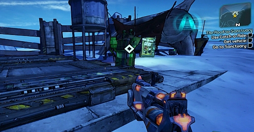 After you reach the destination, get off the ship and head towards the bridge in the west - The Road to the Sanctuary - p. 1 - Main missions - Borderlands 2 - Game Guide and Walkthrough