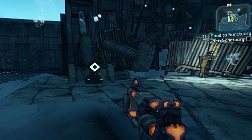 With the area clear, approach the button to the right of the gate - The Road to the Sanctuary - p. 2 - Main missions - Borderlands 2 - Game Guide and Walkthrough