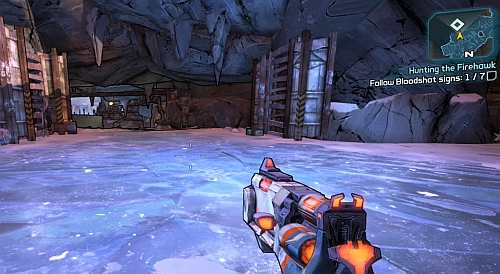 Head to the east of the canyon and afterwards enter the cave leading south - Hunting the Firehawk - Main missions - Borderlands 2 - Game Guide and Walkthrough