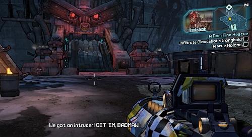 Head towards the passage to Bloodshot Stronghold, which you will eventually find to be blocked - A Dam Fine Rescue - p. 1 - Main missions - Borderlands 2 - Game Guide and Walkthrough