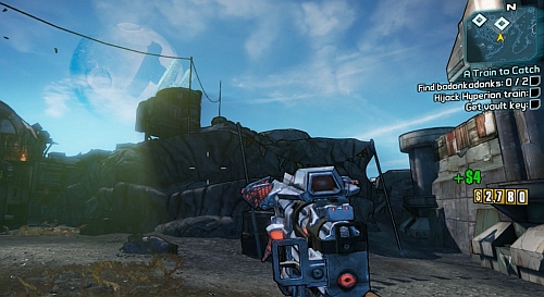 The first one can be found in front of the building, on the hill to the right of the camp entrance (screenshot) - A Train to Catch - Main missions - Borderlands 2 - Game Guide and Walkthrough