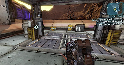 After getting there, use the elevator from the above screenshot which will take you to the underground - Data Mining - Main missions - Borderlands 2 - Game Guide and Walkthrough