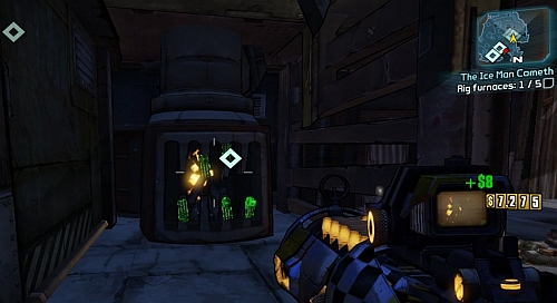 Your task is planting five explosive charges by the by the furnaces - The Ice Man Cometh - Three Horns Valley - Borderlands 2 - Game Guide and Walkthrough