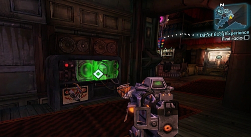 Go to Moxxi's [3] and place the AI Core in the radio - Out of Body Experience - Bloodshot Stronghold - Borderlands 2 - Game Guide and Walkthrough