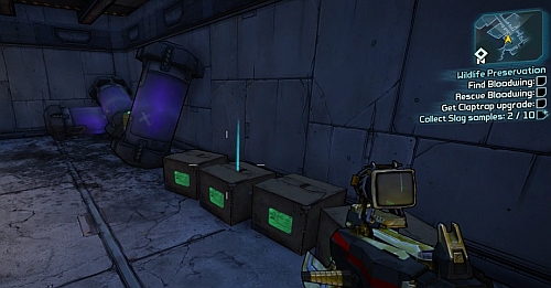 The next Slag Experiment Note can be found in the room marked as [4], inside a cardboard box from the above screenshot - Doctor's Orders - Sanctuary part 2 - Borderlands 2 - Game Guide and Walkthrough