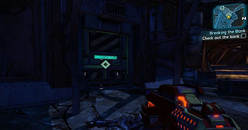 Approach the Bounty Board [1] and accept the mission - Breaking the Bank - Lynchwood - Borderlands 2 - Game Guide and Walkthrough