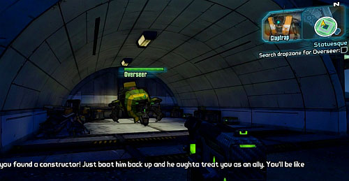 The robot can be found in the hangar [3] - Statuesque - Opportunity - Borderlands 2 - Game Guide and Walkthrough