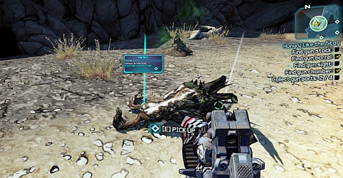 Listen to the recording and start killing Skags around [2] on the map - Hungry Like the Skag - Arid Nexus Badlands - Borderlands 2 - Game Guide and Walkthrough