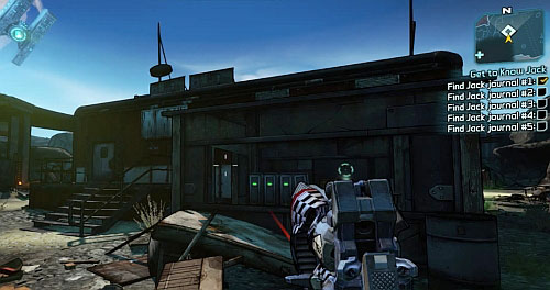 The second one is on the roof of the building [3] from the above screenshot - Get to Know Jack - Arid Nexus Badlands - Borderlands 2 - Game Guide and Walkthrough