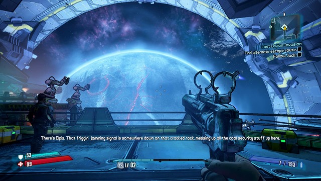 Follow Jack, up until you see the view of the Pandora moon - Lost Legion Invasion - Main missions - Borderlands: The Pre-Sequel! - Game Guide and Walkthrough