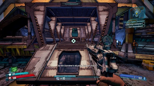 Climb down and enter the container - Lost Legion Invasion - Main missions - Borderlands: The Pre-Sequel! - Game Guide and Walkthrough