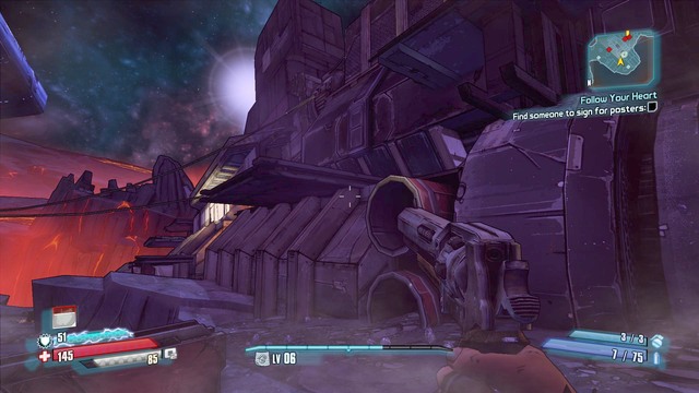 Get to the location shown in the above screenshot - Follow Your Heart - Side missions - Serenitys Waste - Borderlands: The Pre-Sequel! - Game Guide and Walkthrough