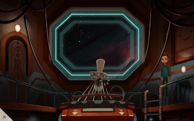 Give the coordinates to the computer - Lower deck - Chapter 1 - Shay - Broken Age - Game Guide and Walkthrough