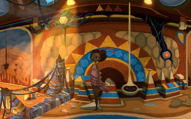 Move the obstacle - Ship Exploration - Chapter 2 - Vella - Broken Age - Game Guide and Walkthrough