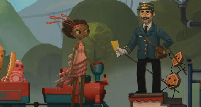 Talk to the conductor. - Ship Exploration - Chapter 2 - Vella - Broken Age - Game Guide and Walkthrough