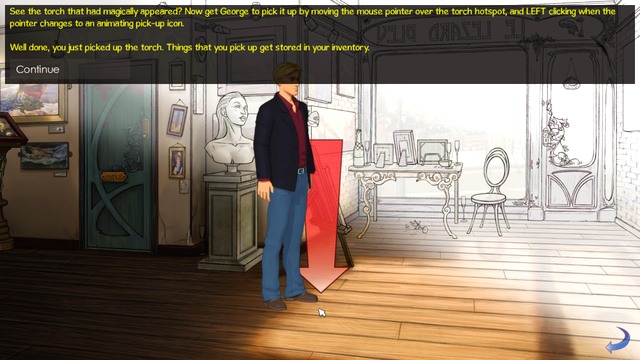 The tutorial tells you you've completed the task - Tutorial - Broken Sword: The Serpents Curse - Game Guide and Walkthrough