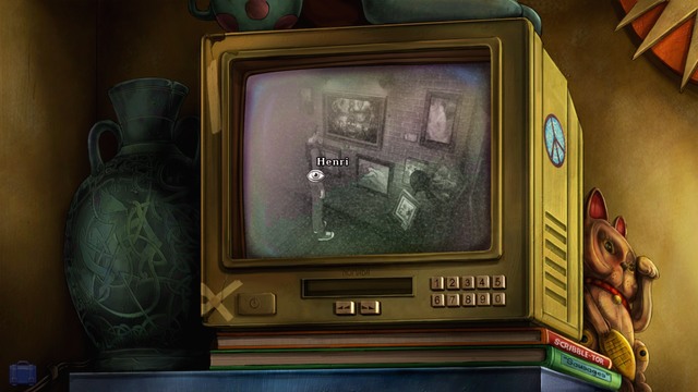 Toggle the frames by clicking the red arrow (Next Frame), on the keyboard's left - George - Gallery II - Paris - Broken Sword: The Serpents Curse - Game Guide and Walkthrough