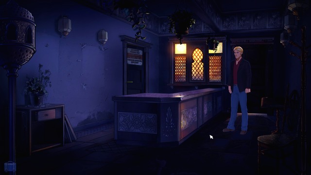 As you can see, the place is dark - George - Gallery, Henris Apartment, Vera Security - Paris - Broken Sword: The Serpents Curse - Game Guide and Walkthrough