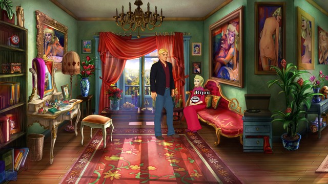 The widow will invite you to come and visit whenever you please - George - Gallery, Henris Apartment, Vera Security - Paris - Broken Sword: The Serpents Curse - Game Guide and Walkthrough