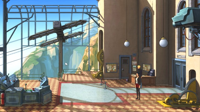 This is the room where the sabotage took place. - George - Montserrat Courtyard, Montserrat Car Station - Montserrat - Broken Sword: The Serpents Curse - Game Guide and Walkthrough