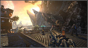 At the end of the path there's an elevator - finish off another gyrocopter before using it - Act I - Chapter 2 - p. 1 - Walkthrough - Bulletstorm - Game Guide and Walkthrough