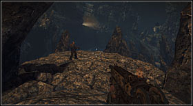 On the other side go across the rock path towards the precipice (following your companion) to initiate a cutscene and end up inside the nest of a giant monsters - Act I - Chapter 3 - Walkthrough - Bulletstorm - Game Guide and Walkthrough
