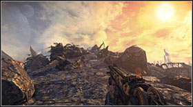 Heading up the hill again, you will be attacked by a few enemies (they will run out from behind the rocks) - Act II - Chapter 1 - p. 1 - Walkthrough - Bulletstorm - Game Guide and Walkthrough