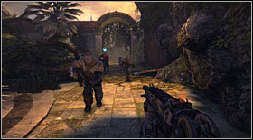 That way you will reach a passage below a stone arch - Act II - Chapter 1 - p. 1 - Walkthrough - Bulletstorm - Game Guide and Walkthrough