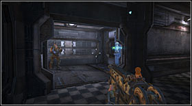Manoeuvre between the tables and you will reach a corridor with an elevator - Act III - Chapter 1 - p. 2 - Walkthrough - Bulletstorm - Game Guide and Walkthrough