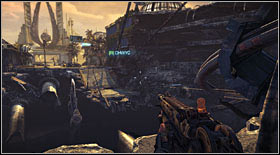 Afterwards grab the line stretched across the vast abyss and get to the other side of the street - Act IV - Chapter 1 - Walkthrough - Bulletstorm - Game Guide and Walkthrough