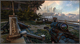 Newsbot #5: the first bot of the 3rd chapter is hidden to the right of the spot where you will use the sniper rifle for the first time - Newsbots - p. 1 - Secrets - Bulletstorm - Game Guide and Walkthrough