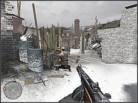 If you decide to choose the second option, you shouldn't have any problems surprising the enemy soldiers from the flank - Red Army Training - The Winter War - Call of Duty 2 - Game Guide and Walkthrough