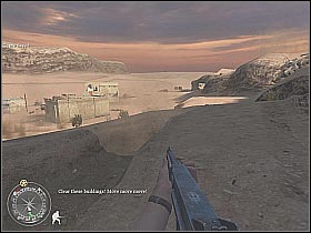 There's a heavy machine gun post on the roof of the largest building - Operation Supercharge - The Battle of El Alamein - Call of Duty 2 - Game Guide and Walkthrough